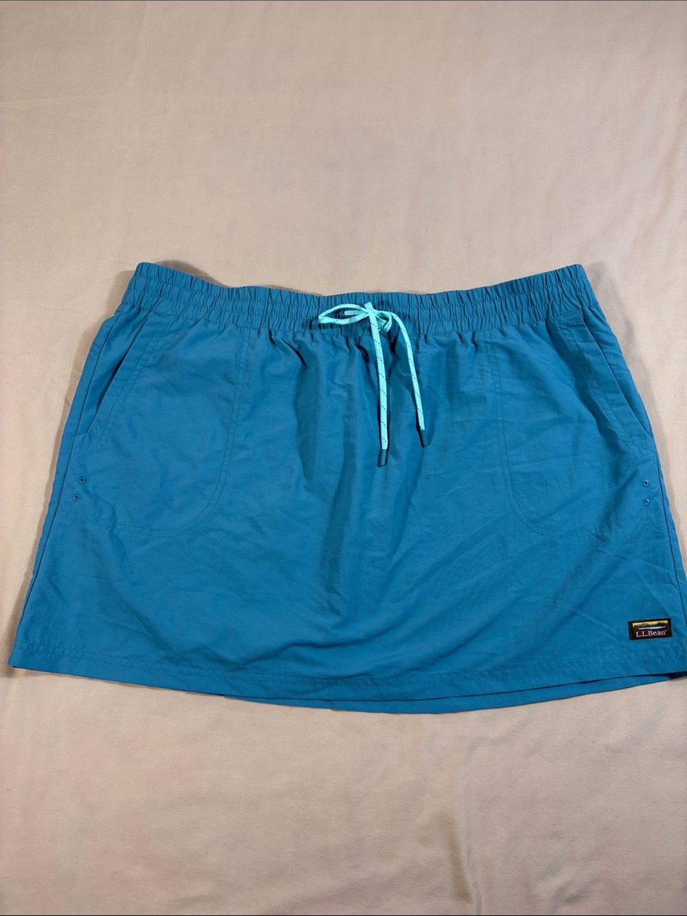 L.L. Bean L Tidewater Active Skirt Blue Green Lightweight Tech Hiking Bottom NWT